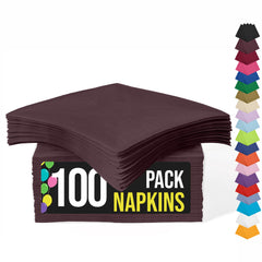 Brown Beverage Napkins | 4.75 in. x 4.75 in. | 100 Count