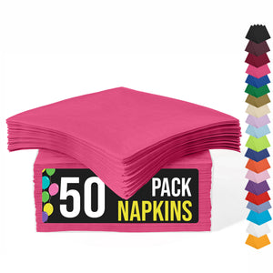 Cerise Beverage Napkins | 4.75 in. x 4.75 in. | 50 Count