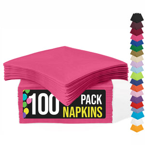Cerise Beverage Napkins | 4.75 in. x 4.75 in. | 100 Count