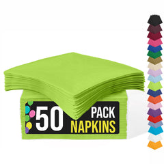 Lime Green Luncheon Napkins | 6.75 in. X 6.75 in. | 50 Count