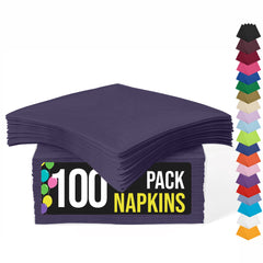 Dark Purple Luncheon Napkins | 6.75 in. x 6.75 in. | 100 Count