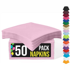 Pink Beverage Napkins | 4.75 in. x 4.75 in. | 50 Count