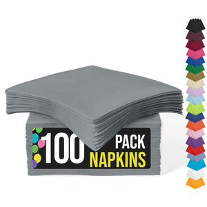 Silver Luncheon Napkins | 6.75 in. x 6.75 in. | 100 Count