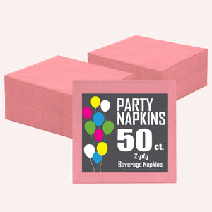 Pink Beverage Napkins | 50 Count