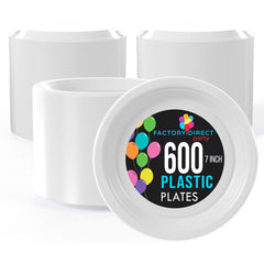 7 In. White Plastic Plates | Case of 600
