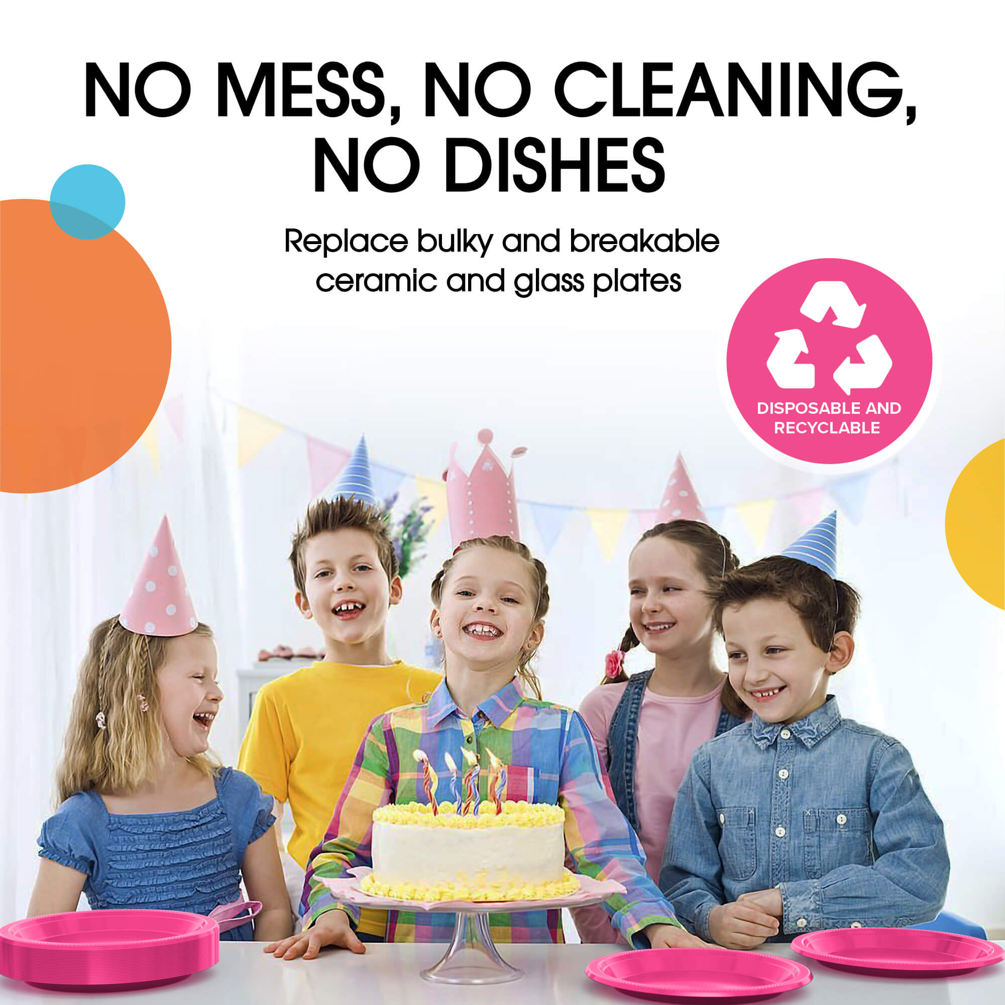 9 In. Cerise Plastic Plates | 8 Count