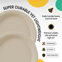 7 In. Ivory Plastic Plates 8 Count
