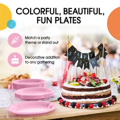 7 In. Pink Plastic Plates | Case of 600