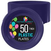 7 In. Navy Plastic Plates | 50 Count