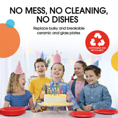 7 In. Red Plastic Plates | 100 Count