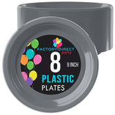 9 In. Silver Plastic Plates | 8 Count