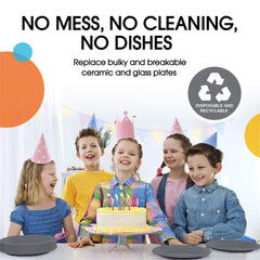 10 In. Silver Plastic Plates | 50 Count