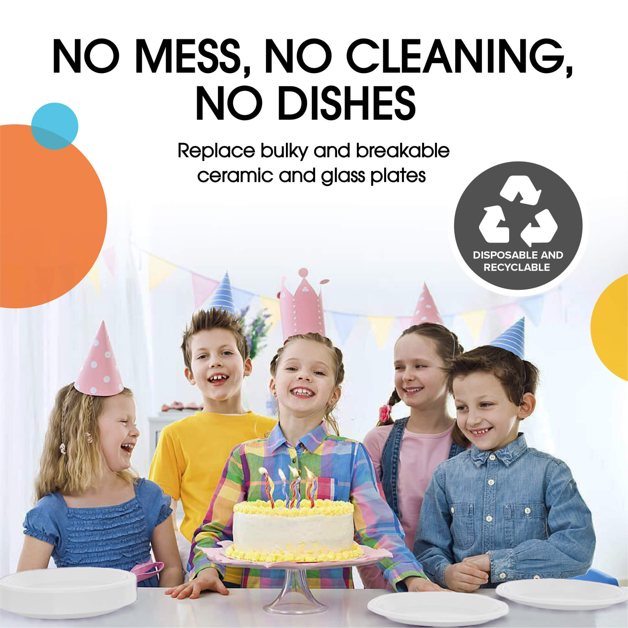 10 In. White Plastic Plates | 50 Count