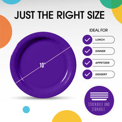 10 In. Purple Paper Plates - 20 Ct.