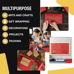 17.75" x 110' Kraft Paper Roll | Red