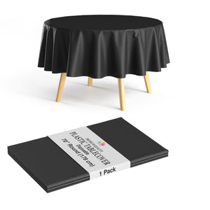 Premium 70" Round Black Table Cover