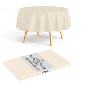 Premium 90" Round Ivory Table Cover