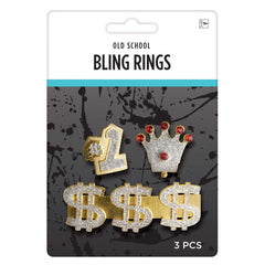 Bling Rings Costume Set - Silver, 3-Pack