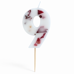 Ginger Ray Pressed Petal Number 9 Birthday Candle
