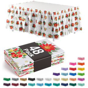 Holiday Printed Plastic Table Skirt - 168 in. x 29 in. | Case of 48