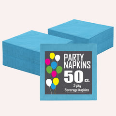 Turquoise Beverage Napkins - 4.75 In. X 4.75 In. | 1800 Count