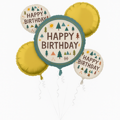 Wilderness Themed Birthday Foil Balloon Bouquet - 5 Piece Set