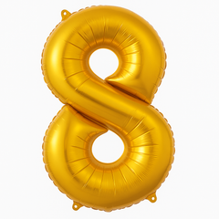 Gold Number 8 Foil SuperShape Balloon
