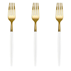 Trendables Forks White/Gold | 120 Count