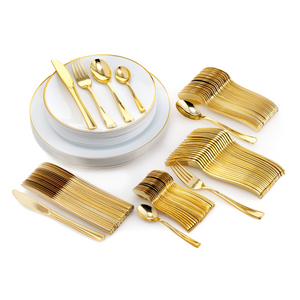 140 Pieces | Setting for 20 | Gold Classic Combo Pack