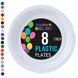 7 in. White Plastic Plates | 8 Count
