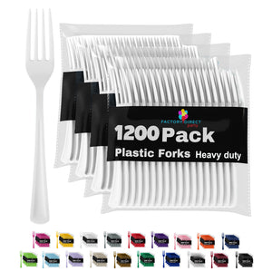 Heavy Duty White Plastic Forks - 7.5 in. | Case of 1200