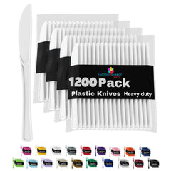 Heavy Duty White Plastic Knives - 7.75 in. | Case of 1200