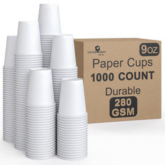 9 Oz. White Paper Cups | Case of 1000