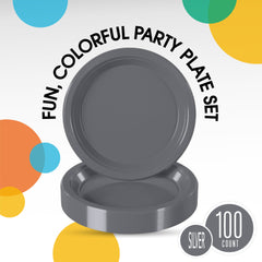 7 In. Silver Plastic Plates | 100 Count
