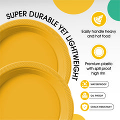 7 In. Yellow Plastic Plates | Case of 600