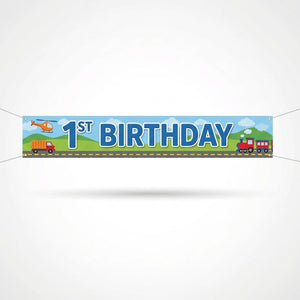 On the Road 1st Birthday Celebration Banner