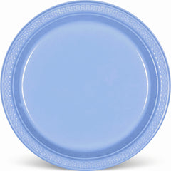 Pastel Blue 7" Round Plastic Plates - Pack of 20
