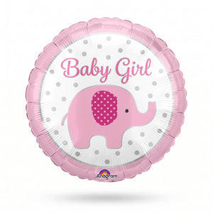Baby Girl Elephant Foil Balloon - 18 Inch