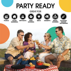 7 In. Black Paper Plates - 50 Ct.