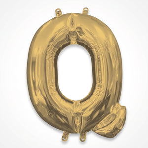 Gold Letter "Q" Foil Balloon | 16" Air-Filled