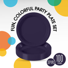 7 In. Navy Plastic Plates | 100 Count
