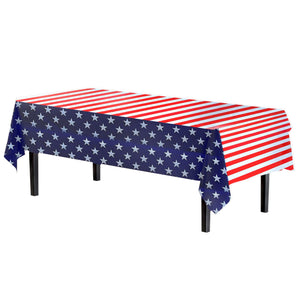 Patriotic Plastic Table Covers | 6 Pack - 54 In. x 108 In.