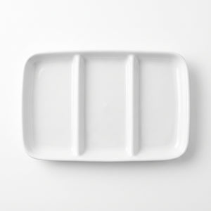 White Rectangular Sectional Serving Platter - 9.5" x 14.25"