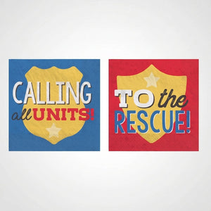First Responders Beverage Napkins for Kids' Birthday Parties - 5 In. X 5 In.