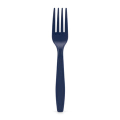 True Navy Economy Plastic Forks - 7.5 in. - 20 Pack