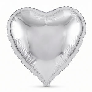 Shimmering Silver Heart Foil Balloon - 18 Inch