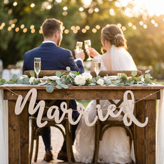 Ginger Ray "Just Married" Wooden Pennant Banner for Weddings