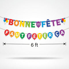 Multi-Coloured "Bonne Fête" French Birthday Banner Kit