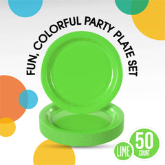 9 In. Lime Paper Plates - 50 Ct.