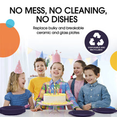 9 In. Navy Plastic Plates | 100 Count